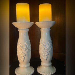 Elegant White Candle Holders